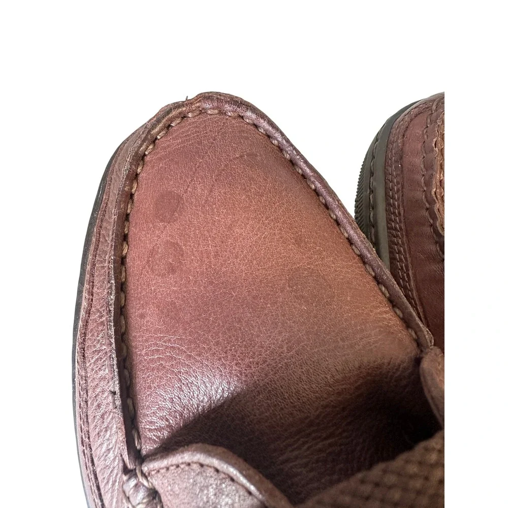 Nunn Bush Soft Flex Brown Leather Boat Shoes Mens  Lace Up Loafers New JS